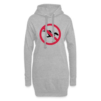 Goéland mouette - Sweat-shirt à capuche long Femme - gris chiné - Devant