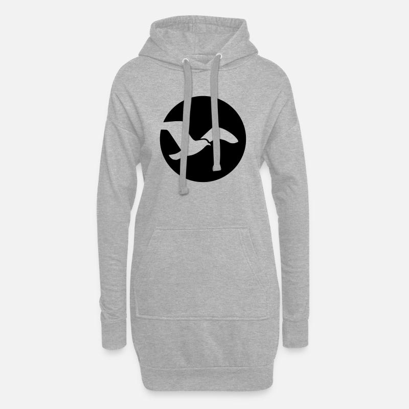 Möwe - Hoodie-Kleid - Grau meliert