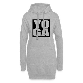 Place du yoga - Sweat-shirt à capuche long Femme - gris chiné - Devant