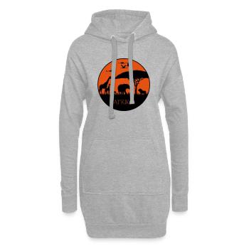 Afrika - Sonnenuntergang - Hoodie-Kleid - Grau meliert - Vorne