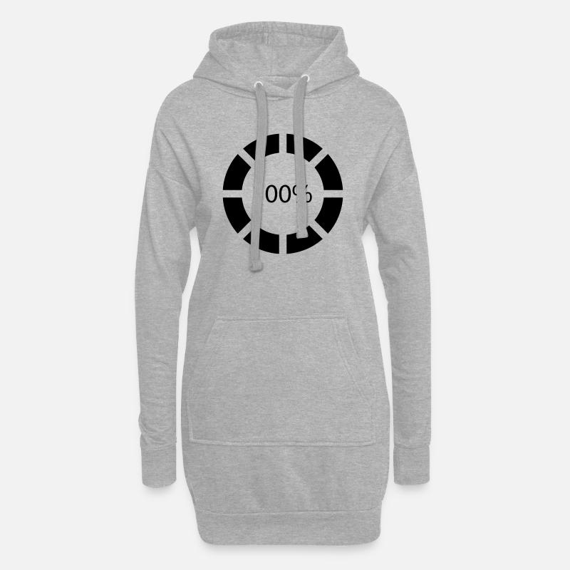 Loading bar, Preload, Bar, load, computer, !00% - Sweat-shirt à capuche long Femme - gris chiné