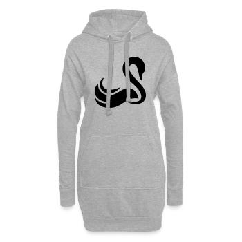 Cygne - Sweat-shirt à capuche long Femme - gris chiné - Devant