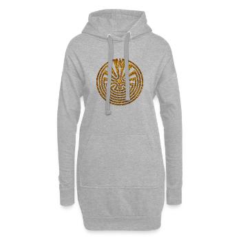 Man in the Maze, Journey through life, I'itoi, Pap - Sweat-shirt à capuche long Femme - gris chiné - Devant