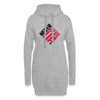 ne jamais abandonner carré rouge cool logo équipe design ni - Sweat-shirt à capuche long Femme - gris chiné - Devant