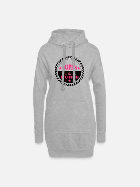 Super nurse - Hoodie-Kleid - Grau meliert