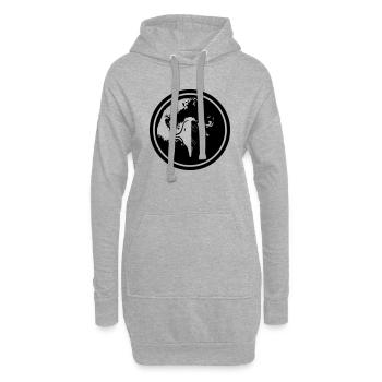 Adler Button adlerkopf - Hoodie-Kleid - Grau meliert - Vorne