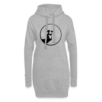 Vollmond nacht klippe tod sense sonne - Sweat-shirt à capuche long Femme - gris chiné - Devant