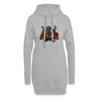 Wild Natty - Sweat-shirt à capuche long Femme - gris chiné - Devant