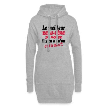 Le meilleur beau-père du monde c'est le mien !!! - Hoodie-Kleid - Grau meliert - Vorne