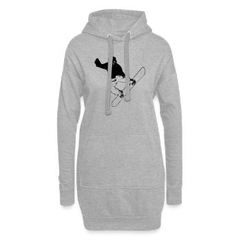 Snowboarding - Snowboarder - Hoodie-Kleid - Grau meliert - Vorne