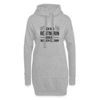 Ich bin Rentnerin warum weil ich es kann! - Hoodie-Kleid - Grau meliert - Vorne
