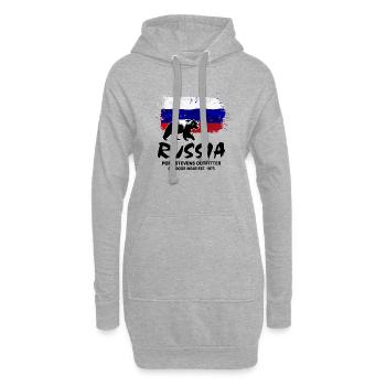 Russia - Bear & Flag - Hoodie-Kleid - Grau meliert - Vorne