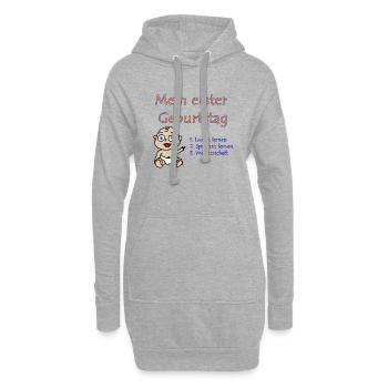 Erster Geburtstag - Hoodie-Kleid - Grau meliert - Vorne