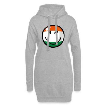 Smiley India - Sweat-shirt à capuche long Femme - gris chiné - Devant
