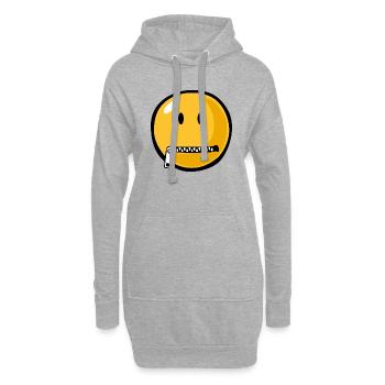 Smiley zipped mouth - Hoodie-Kleid - Grau meliert - Vorne