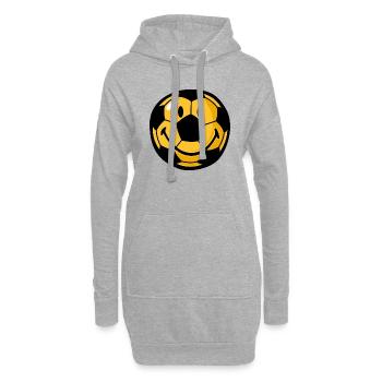 Smiley football - Sweat-shirt à capuche long Femme - gris chiné - Devant