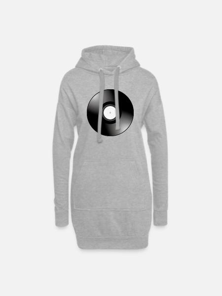 Smiley Vinyl Record - Hoodie-Kleid - Grau meliert