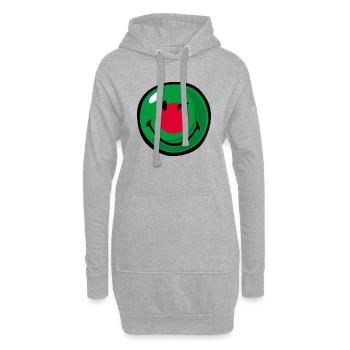 Smiley Flag Bangladesh - Sweat-shirt à capuche long Femme - gris chiné - Devant