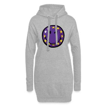 Smiley Flag EU - Sweat-shirt à capuche long Femme - gris chiné - Devant