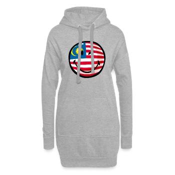 Smiley Flag Malaysia - Sweat-shirt à capuche long Femme - gris chiné - Devant