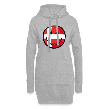 Smiley Flag Denmark - Hoodie-Kleid - Grau meliert - Vorne