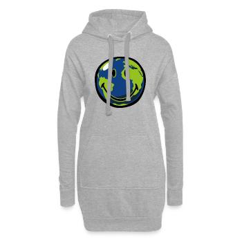Smiley Earth - Hoodie-Kleid - Grau meliert - Vorne