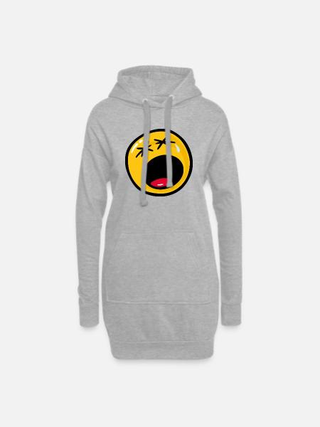 Smiley Sadness Miserable - Hoodie-Kleid - Grau meliert
