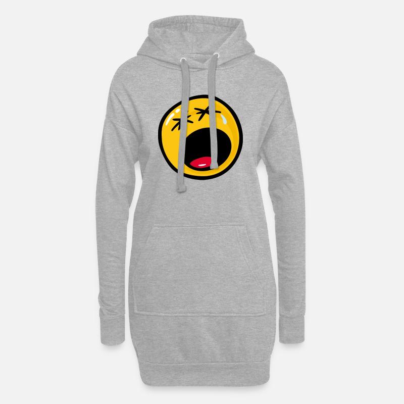 Smiley Sadness Miserable - Hoodie-Kleid - Grau meliert