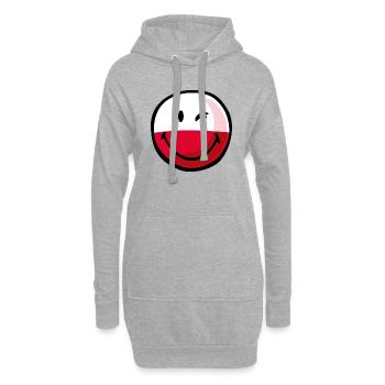 Smiley Flag Poland - Hoodie-Kleid - Grau meliert - Vorne