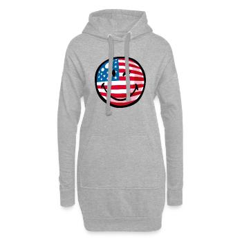 Smiley Flag USA - Hoodie-Kleid - Grau meliert - Vorne