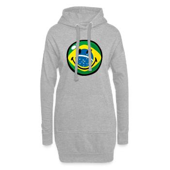 Smiley Flag Brazil - Hoodie-Kleid - Grau meliert - Vorne
