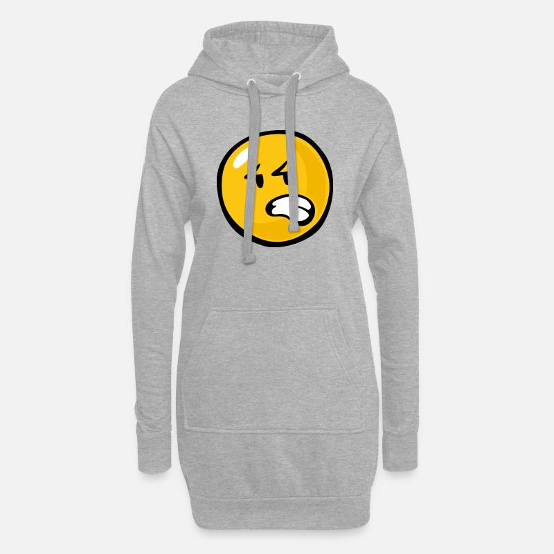 Smiley Anger Aggravation - Hoodie-Kleid - Grau meliert