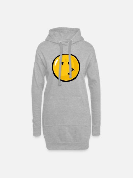 Smiley Anger Impatience - Hoodie-Kleid - Grau meliert