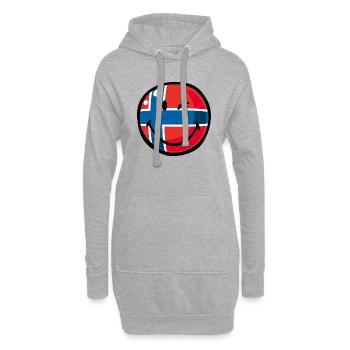 Smiley Flag Norway - Hoodie-Kleid - Grau meliert - Vorne