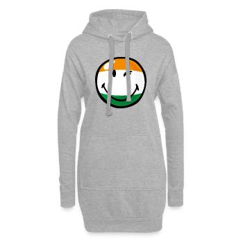 Smiley India - Sweat-shirt à capuche long Femme - gris chiné - Devant