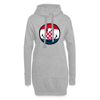 Smiley Croatia - Sweat-shirt à capuche long Femme - gris chiné - Devant