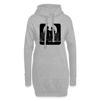 Banque de pleine lune - Sweat-shirt à capuche long Femme - gris chiné - Devant