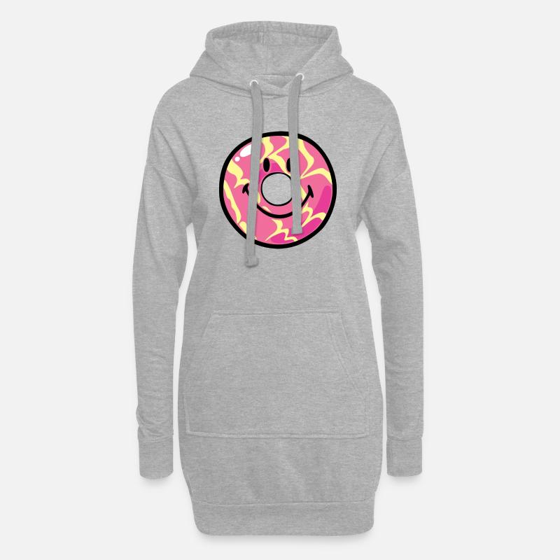 Smiley Donut Vanilla Ripple - Hoodie-Kleid - Grau meliert