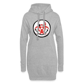 Smiley Biohazard - Sweat-shirt à capuche long Femme - gris chiné - Devant