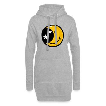 Smiley Moon Stars - Sweat-shirt à capuche long Femme - gris chiné - Devant