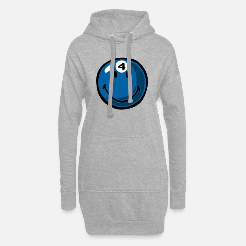 Smiley Pool Ball 4 - Hoodie-Kleid - Grau meliert