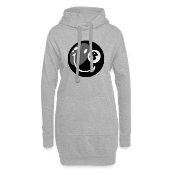 Smiley Pool Ball 8 - Hoodie-Kleid - Grau meliert - Vorne