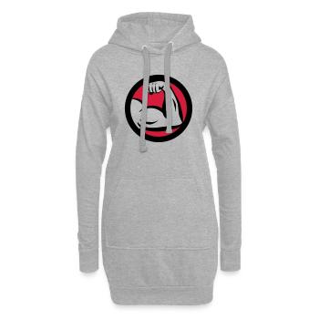 Round Bizeps Muscle Logo - Hoodie-Kleid - Grau meliert - Vorne