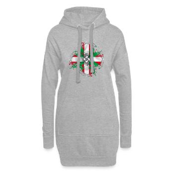 Ddrapeau Basque - Ikurriña - Sweat-shirt à capuche long Femme - gris chiné - Devant