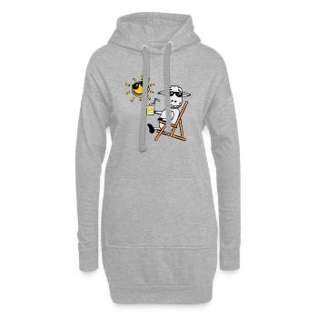 Lustiges Schaf! (ohne Text) - Hoodie-Kleid - Grau meliert - Vorne