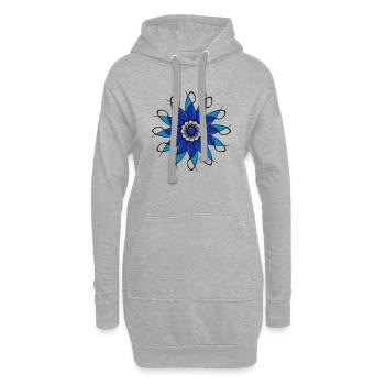 Gothic death - Hoodie-Kleid - Grau meliert - Vorne