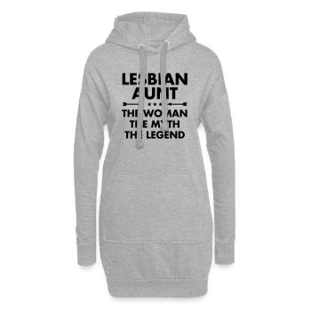 Lesbian Aunt - Sweat-shirt à capuche long Femme - gris chiné - Devant