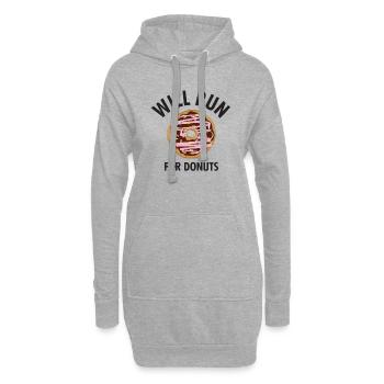 Will Run For Donuts - Sweat-shirt à capuche long Femme - gris chiné - Devant