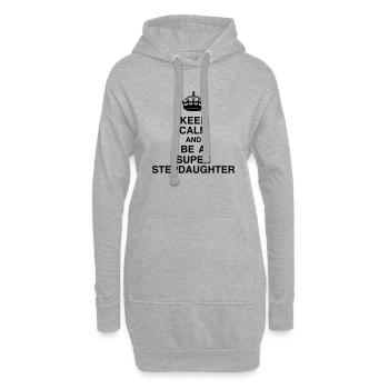 belle-fille / beau-fils / beau fils / belle fille - Sweat-shirt à capuche long Femme - gris chiné - Devant