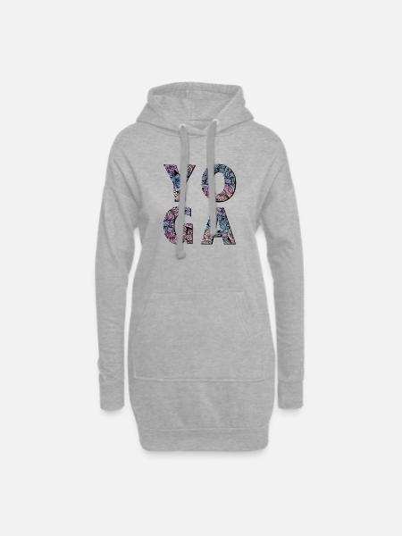 Yoga - Hoodie-Kleid - Grau meliert